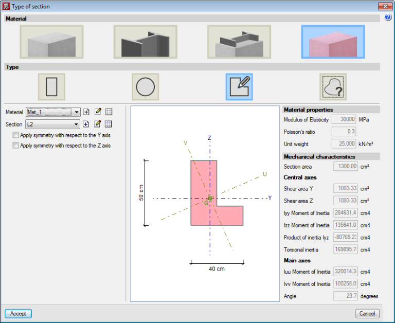 Generic Material And Generic Section Supports And Reinforced Concrete