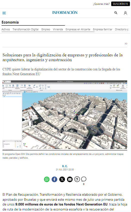 Soluciones para la digitalización de empresas y profesionales de la arquitectura, ingeniería y construcción
