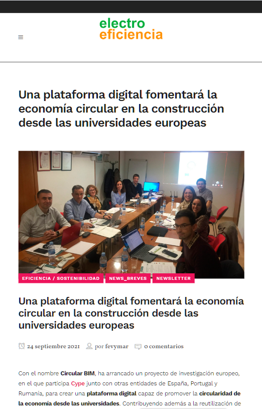 Una plataforma digital fomentará la economía circular en la construcción desde las universidades europeas