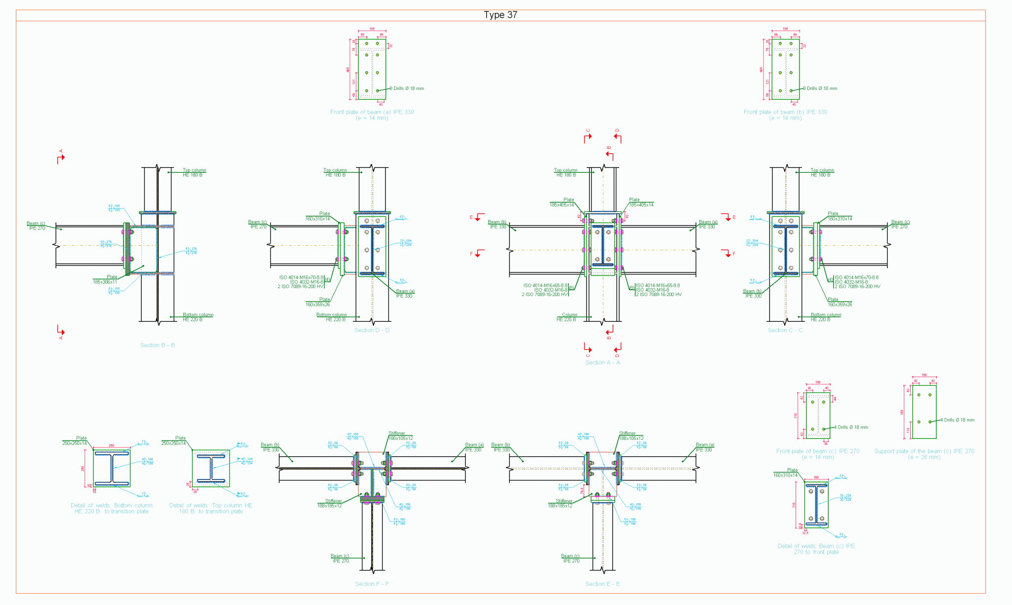 Joints IV: Building frames with steel I sections. Bolted connections - CYPE