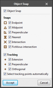 Improvements in object snap tracking (Fictitious intersection) - CYPE