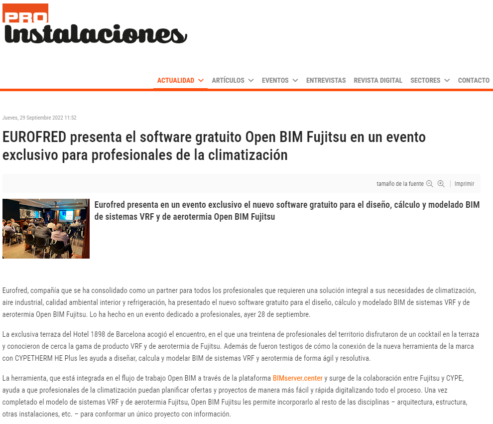EUROFRED presenta el software gratuito Open BIM Fujitsu