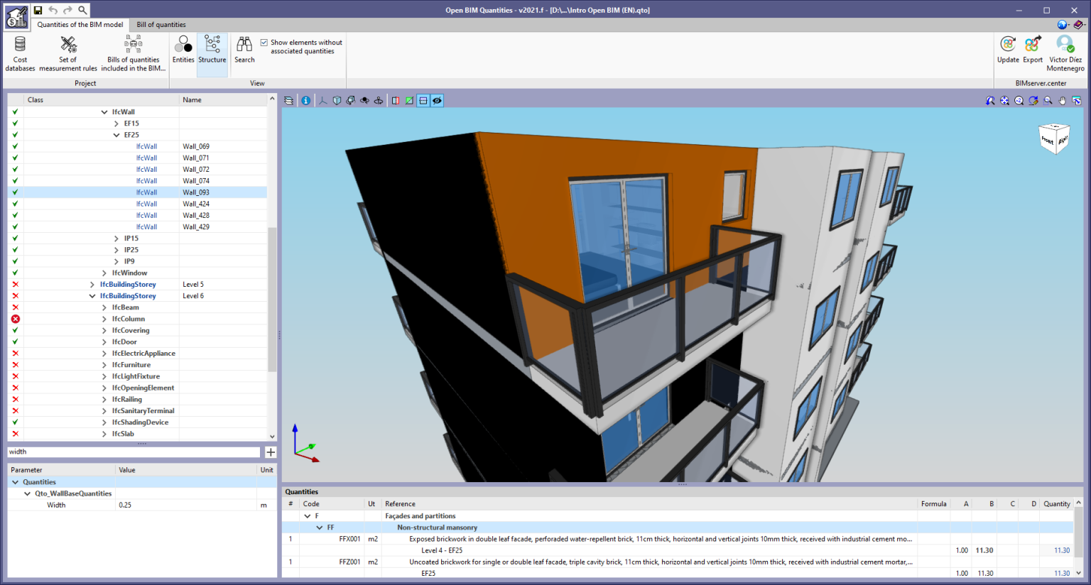 Properties and quantities filter - CYPE