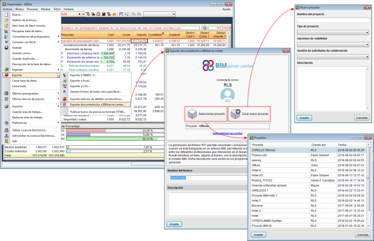 Export information to the BIM model - CYPE