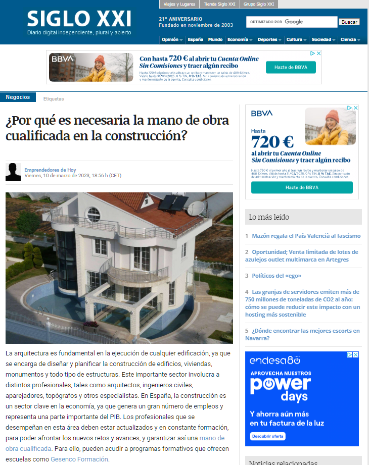 ¿Por qué es necesaria la mano de obra cualificada en la construcción?