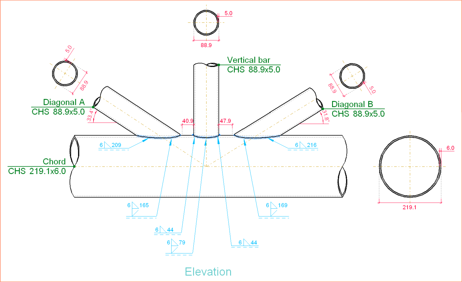 Joints V. Flat trusses with hollow structural sections - CYPE