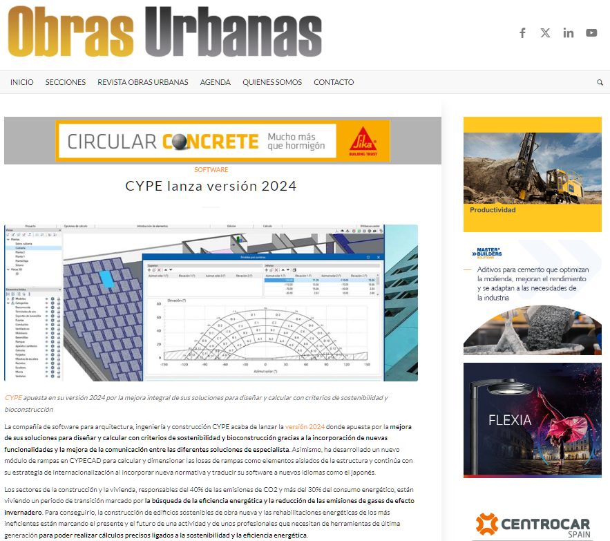 CYPE apuesta en su versión 2024 por la mejora integral de sus soluciones para diseñar y calcular con criterios de sostenibilidad y bioconstrucción