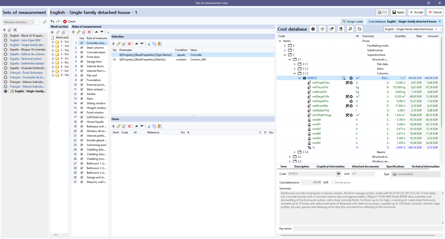 Open BIM Quantities - Assign codes - CYPE