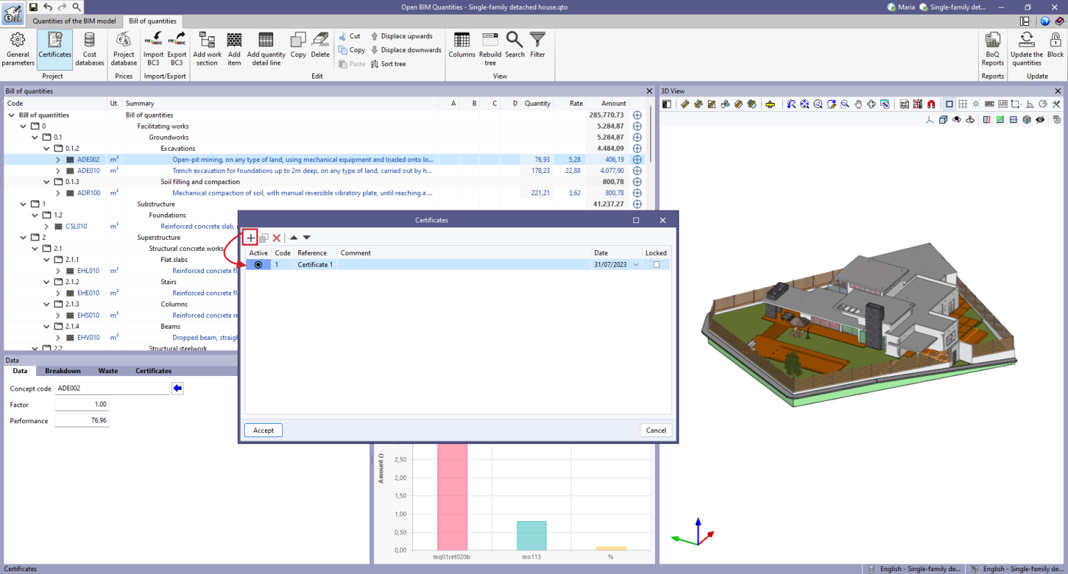 Open BIM Quantities - Certificates - CYPE
