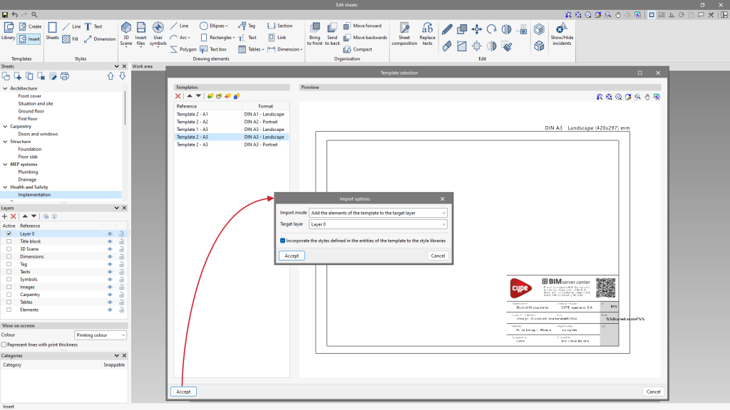 Edit sheets - Creating and managing templates - CYPE