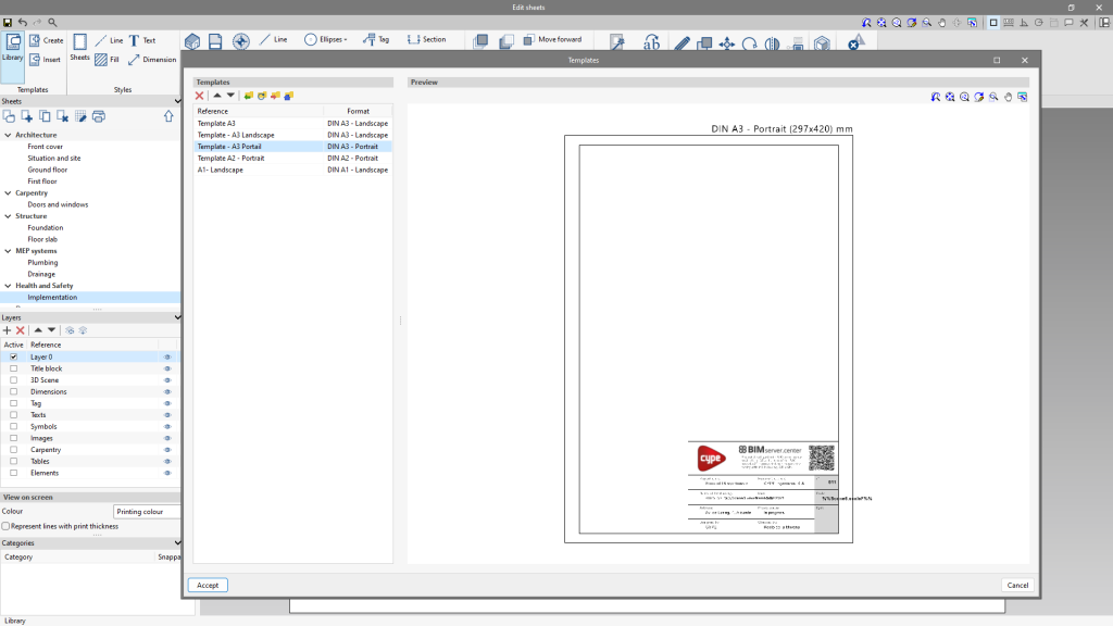 Edit sheets - Creating and managing templates - CYPE