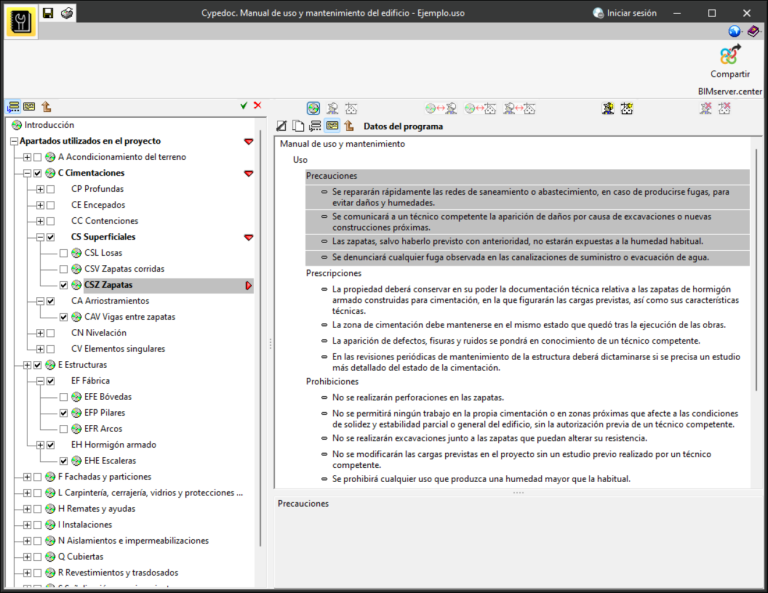 Manual de uso y mantenimiento - CYPE