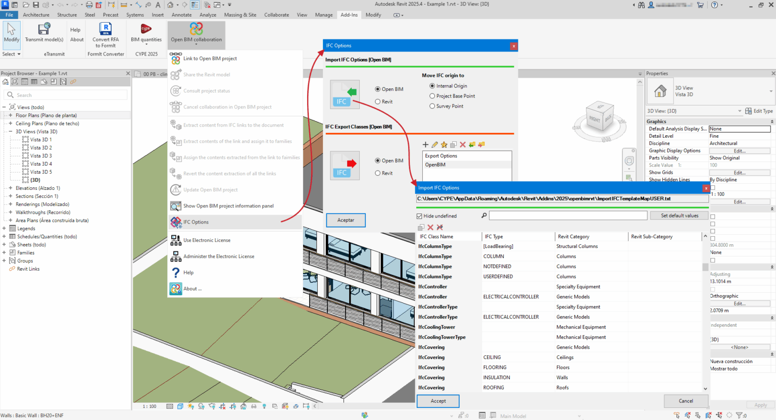 Plugin Open BIM - Revit - CYPE