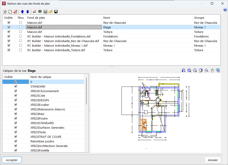 Amélioration de la gestion des fonds de plan DXF et DWG - CYPE