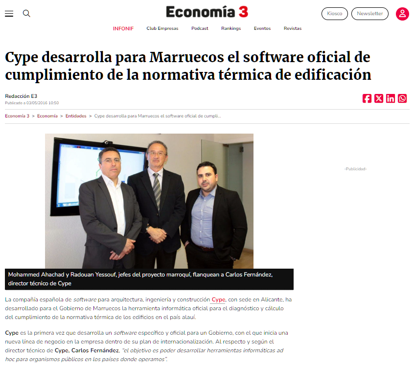 CYPE desarrolla para Marruecos el software oficial
