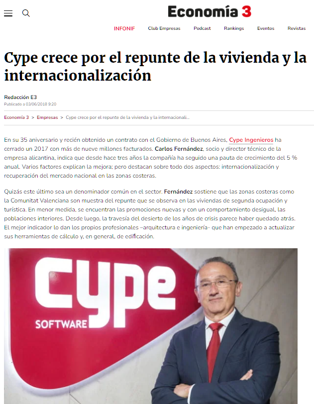CYPE crece por el repunte de la vivienda y la internacionalización