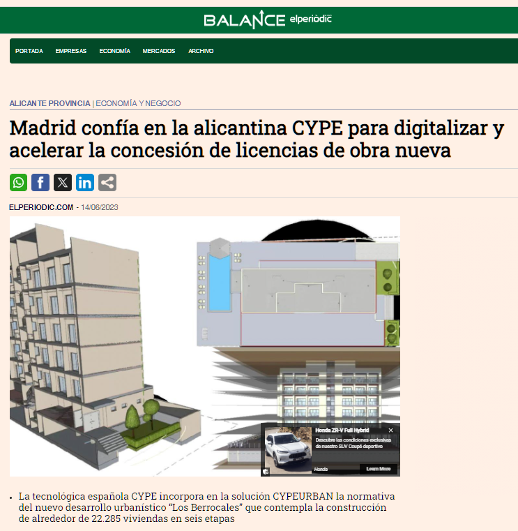 Madrid confía en la alicantina CYPE para digitalizar y acelerar la concesión de licencias de obra nueva