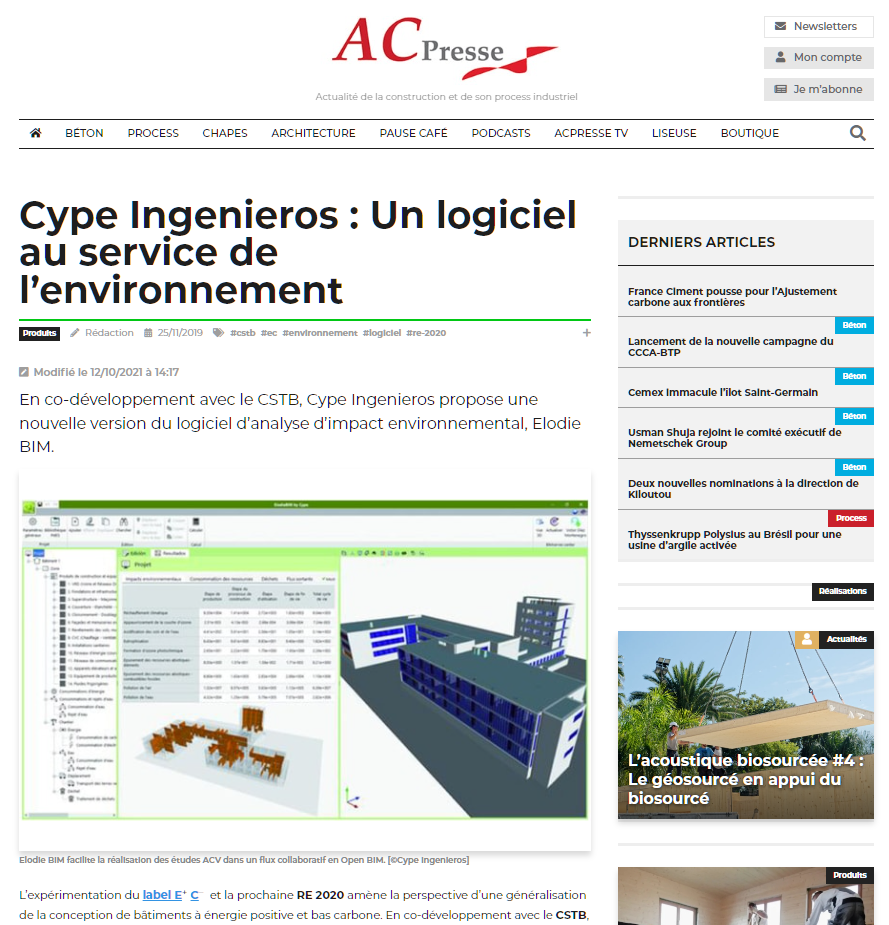 CYPE Ingenieros : Un logiciel au service de l’environnement