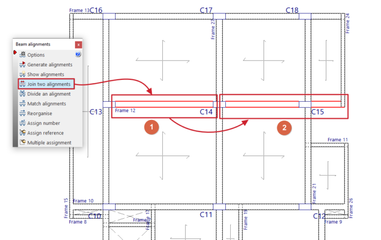 Single Alignment CYPECAD - Beam alignments - CYPE