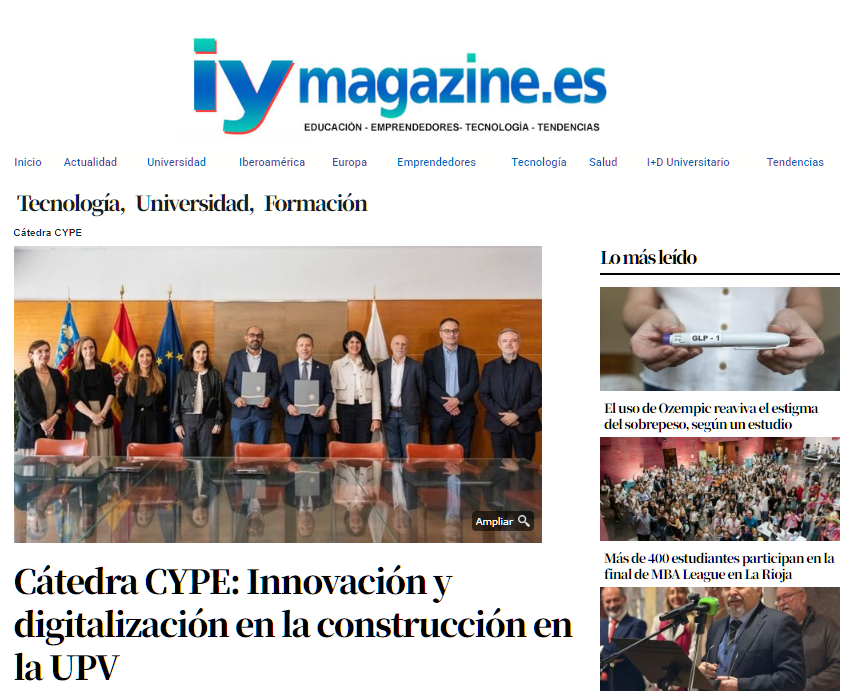 Cátedra CYPE: Innovación y digitalización en la construcción en la UPV